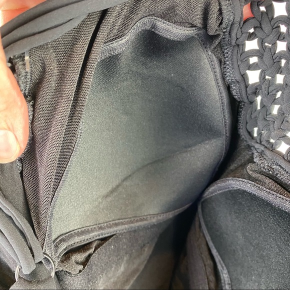 Profile by Gottex Fishnet High Neck One Piece Black Swimsuit size 12 - Picture 9 of 13